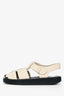 The Row White Leather Black Soled Fisherman Sandals Size 37