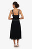 Sandro Black/White Edith Sleeveless Knitted Midi Dress Size 40