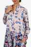 Sandro Multicolor Silk Floral Print Shirt Dress Size 40