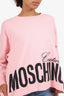 Moschino Couture Pink Logo Print Crewneck Sweater Size 8
