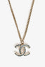 Pre-Loved Chanel™ 2019 Silver Toned Blue Crystal CC Long Necklace