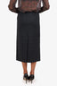 Miu Miu Grey/Black Plaid Back Split Midi Skirt Size 36