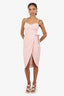 Reformation Pink/White Plaid Buttons Up Wrap Dress Size 2
