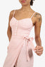 Reformation Pink/White Plaid Buttons Up Wrap Dress Size 2