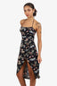Reformation Black/Multicolour Birds Print Wrap Dress Size 2