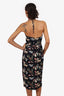 Reformation Black/Multicolour Birds Print Wrap Dress Size 2