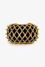 Saint Laurent Black/Gold Velvet Crystal Embellished Wide Cuff