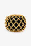 Saint Laurent Black/Gold Velvet Crystal Embellished Wide Cuff