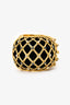 Saint Laurent Black/Gold Velvet Crystal Embellished Wide Cuff
