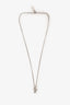Saint Laurent Silver Tone Cassandre Twist Pendant Necklace