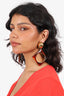 Saint Laurent Gold Tone Resin Cabochon Oct Earrings
