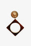 Saint Laurent Gold Tone Resin Cabochon Oct Earrings