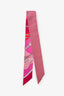 Hermès Pink/Red Silk Graphic Print Twilly