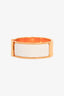 Hermès Gold Toned White Ceramic Clic Clac Bracelet