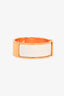 Hermès Gold Toned White Ceramic Clic Clac Bracelet