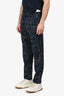 Versace Navy/Grey Printed Drawstring Joggers Size 48 Mens