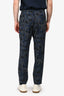 Versace Navy/Grey Printed Drawstring Joggers Size 48 Mens