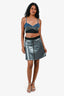 Louis Vuitton Denim/Fabric Metallic Mini Skirt Size 38