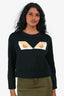 Fendi Black Monster Cropped Sweatshirt Size 38