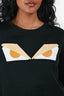 Fendi Black Monster Cropped Sweatshirt Size 38