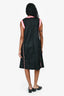 Prada Black/Pink Nylon Sleeveless Triangle Logo Midi Dress Size 38