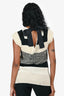 Brunello Cucinelli Cream/Black Panelled Ribbon Back Top Size XS