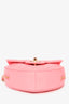 Pre-Loved Chanel™ 2022 Pink Leather Quilted Heart CC Shoulder Bag