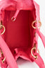 Christian Dior 2007 Pink Cannage Jacquard Canvas Lady Dior Tote