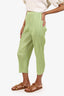 Pleats Please Issey Miyake Green Pleated Capri Pants Size 2
