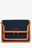 Marni Brown/Navy Canvas Mini Trunk Crossbody