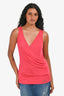 John Galliano Pink V Neck Sleeveless Top Size S