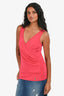 John Galliano Pink V Neck Sleeveless Top Size S