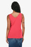 John Galliano Pink V Neck Sleeveless Top Size S