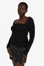 Gauge 81 Black Square Neck Long Sleeves Top Size M
