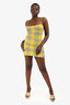 Miaou Yellow/Blue Tartan Patterned Mini Dress Size M