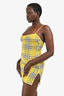 Miaou Yellow/Blue Tartan Patterned Mini Dress Size M