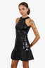 Sandro Black Sequin Sleeveless Mini Dress Size 36