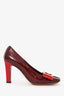Louis Vuitton Red Patent Fleur Pumps Size 35.5