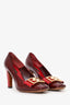 Louis Vuitton Red Patent Fleur Pumps Size 35.5