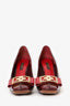 Louis Vuitton Red Patent Fleur Pumps Size 35.5