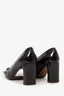 Louis Vuitton Black Leather Damier Ebene Square Toe Pumps Size 36.5