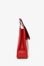 Celine Red Leather Circle Flap Crossbody Bag