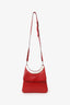 Celine Red Leather Circle Flap Crossbody Bag