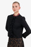 Prada Black Ruffle Blazer Jacket Size 40