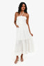 ALC White Cotton Halterneck Tiered Midi Dress Size 6