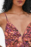 Ulla Johnson Orange/Purple Patterned Halterneck Tiered Midi Dress Size 0