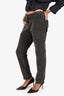 Brunello Cucinelli Dark Grey Velvet Straight Leg Pants Size 12