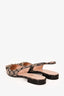 Gucci Navy GG Supreme Canvas Horsebit Point Toe Slingback Flats Size 38