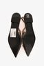 Gucci Navy GG Supreme Canvas Horsebit Point Toe Slingback Flats Size 38