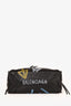 Balenciaga Black Leather Graffiti Printed Papier A6 Tote